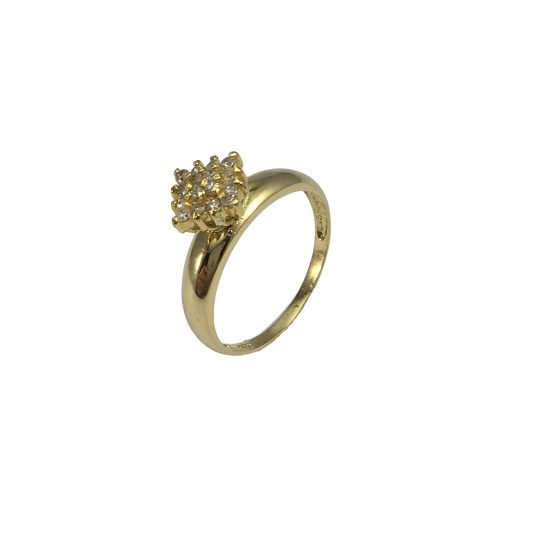 Anel losango em ouro 18k com diamantes